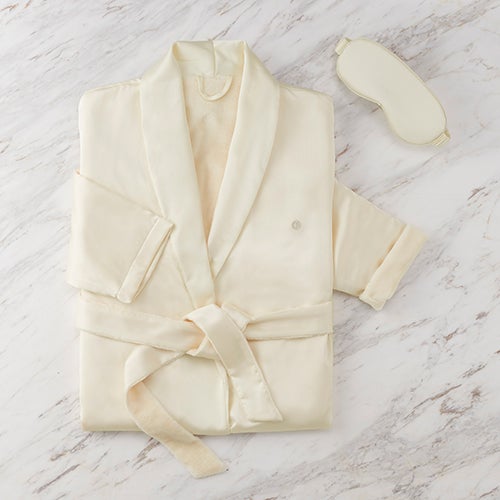 Satin Robe & Eye Mask Gift Set - Large/Extra-Large, Ivory