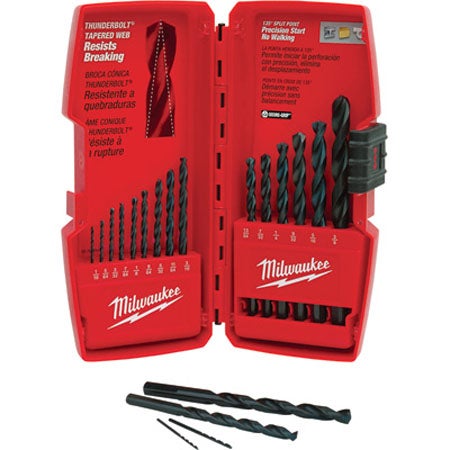 15 pc. Thunderbolt Black Oxide Drill Bit Set