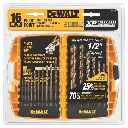 16pc Pilot Point Drill Bit Set