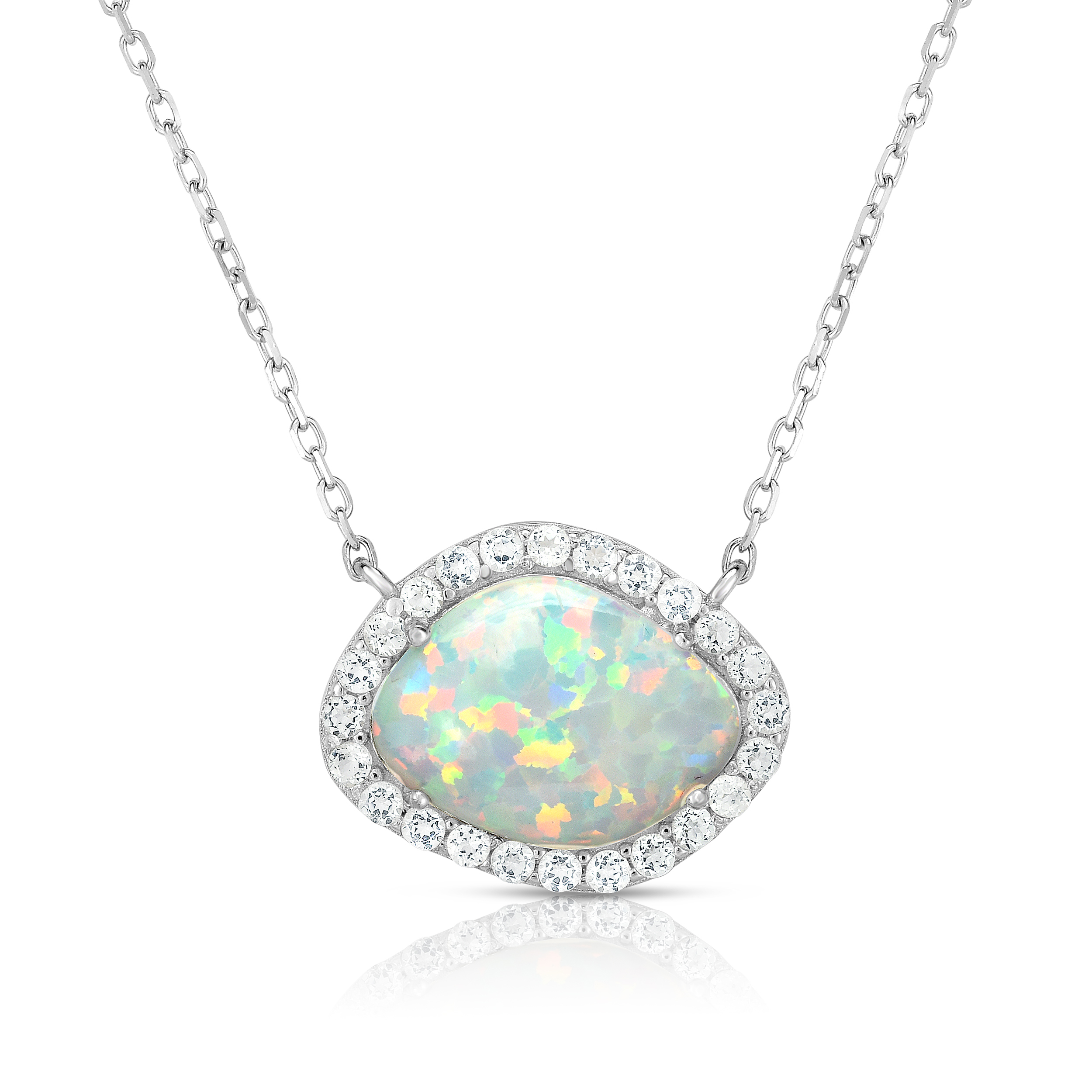 Deco Opal & White Sapphire Necklace | Power Sales
