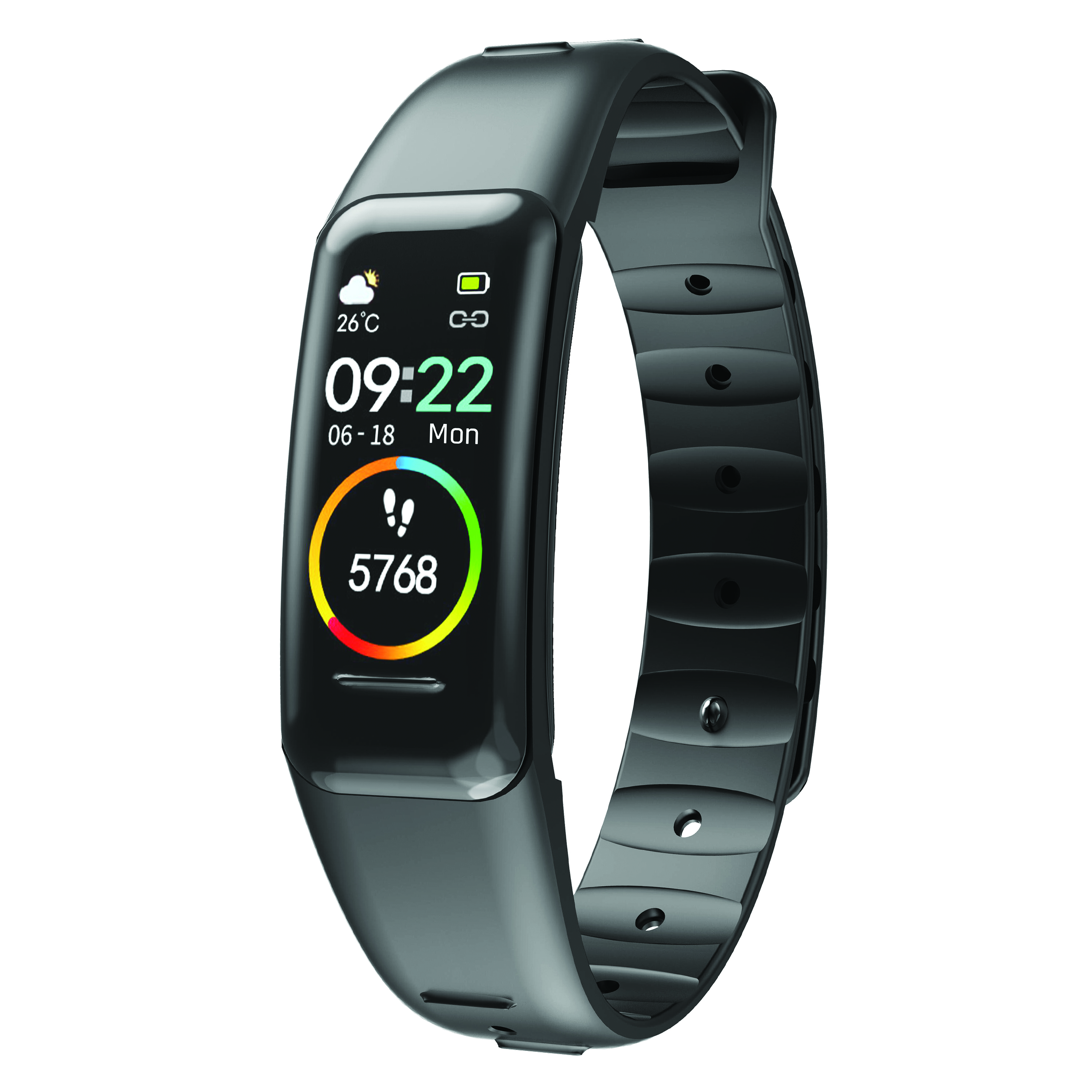 Smart Fitness Wristband Tracker w/ HR, Black | Power Sales