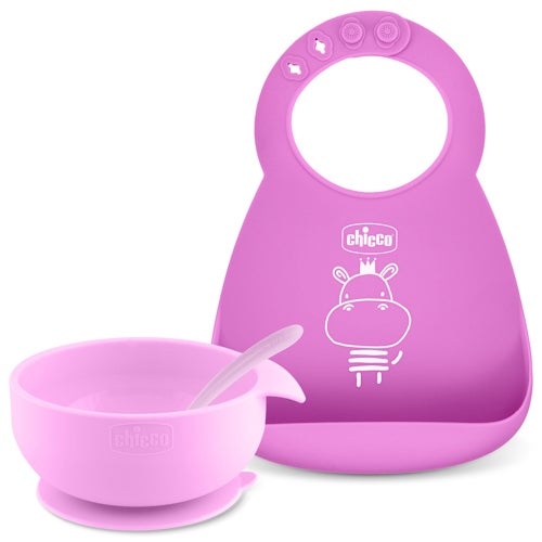 Easy Start Silicone Feeding Gift Set, Pink