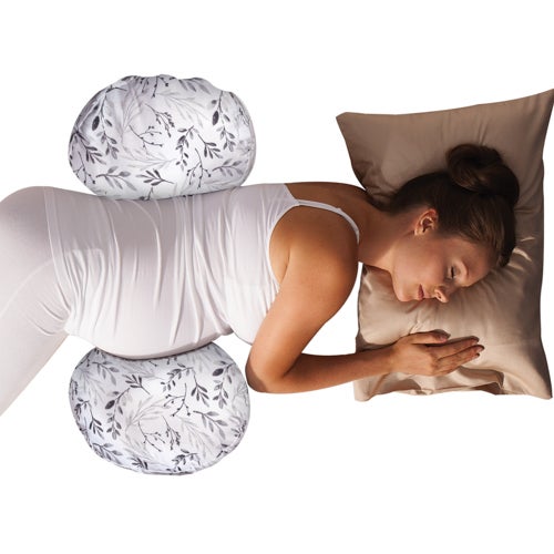 Boppy Side Sleeper Pregnancy Pillow, Gray Falling Leaves