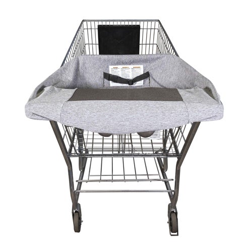 Boppy Compact Antibacterial Shopping Cart Cover, Heathered Gray