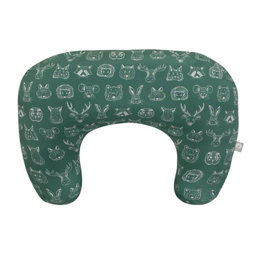 Boppy New Nursing Pillow, Green Forest Animal Sketches