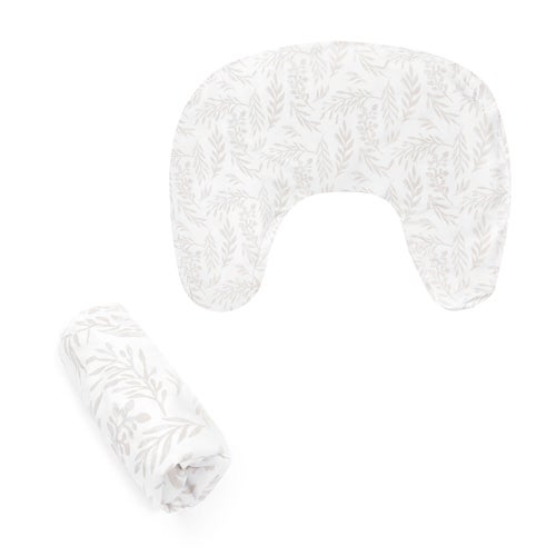 Boppy New Nursing Pillow Cotton Cover, Beige Foliage
