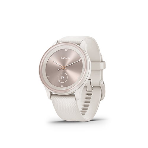 vivomove Sport Fitness Hybrid Smartwatch, Ivory/Peach Gold