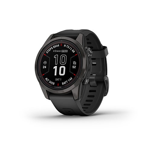 fenix 7S Pro Smartwatch, Sapphire Solar Ed, Carbon Gray & Black Band