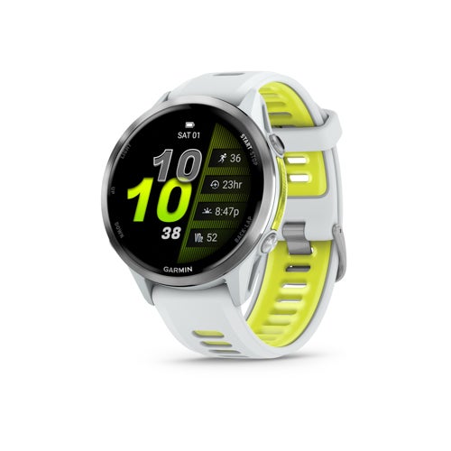 Forerunner 970 Advanced GPS Running Smartwatch, Whitestone/Amp Yellow