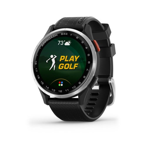 Approach S44 Golf Smartwatch,  Silver/Black Silicone