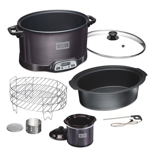 2-in-1 Indoor Smoker & Slow Cooker w/ Party Dipper