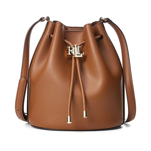 Andie Leather Medium Drawstring Bag, Lauren Tan Power Sales