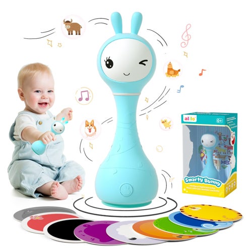 R1 Smarty Bunny Baby Light Up Toy, Blue - Ages 0-24 Months
