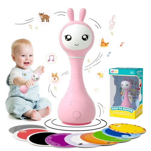 R1 Smarty Bunny Baby Light Up Toy, Pink - Ages 0-24 Months