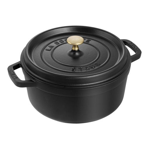 4qt Cast Iron Round Dutch Oven, Black Matte