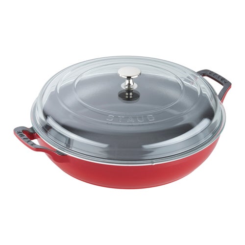 3.5qt Cast Iron Braiser w/ Glass Lid, Cherry