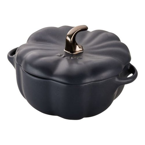 0.75qt Petite Cast Iron Pumpkin Cocotte, Matte Black