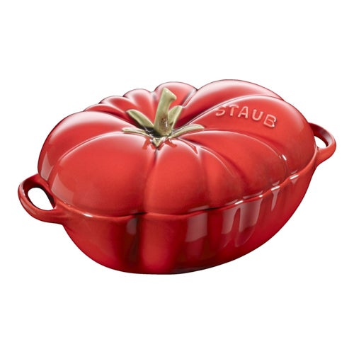 0.525qt Petite Tomato Cast Iron Cocotte, Cherry