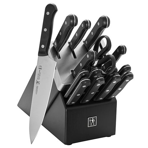 Solution 16pc Self-Sharpening Knife Block Set, Black