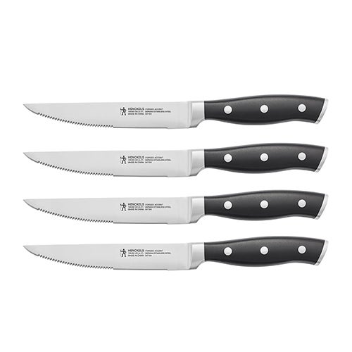 Forged Accent 4pc Steak Knife Set, Black