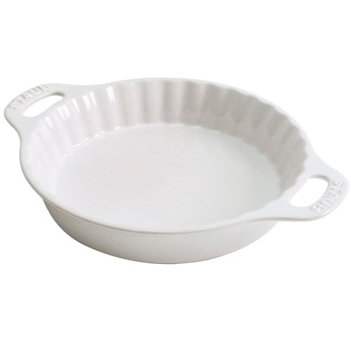 9" Round Stoneware Pie Dish, White