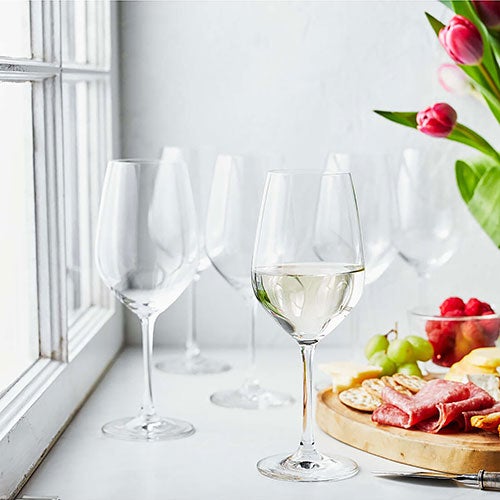 Predicat 6pc Burgundy White Wine Glass Set