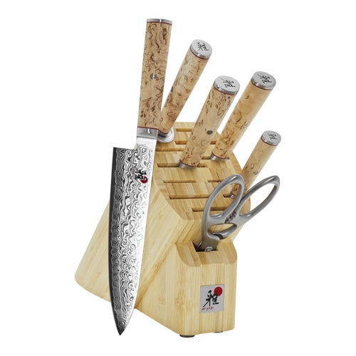 Birchwood SG2 7pc Knife Block Set, Brown