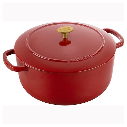 Bellamonte 7.5qt Round Cast Iron Dutch Oven, Pomodoro Red