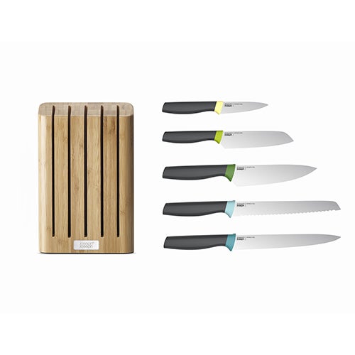 Elevate 6pc Compact Bamboo Knife Block Set Power Sales