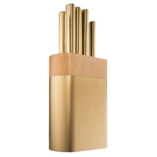 Daisho Nara 6pc Knife Block, Brass