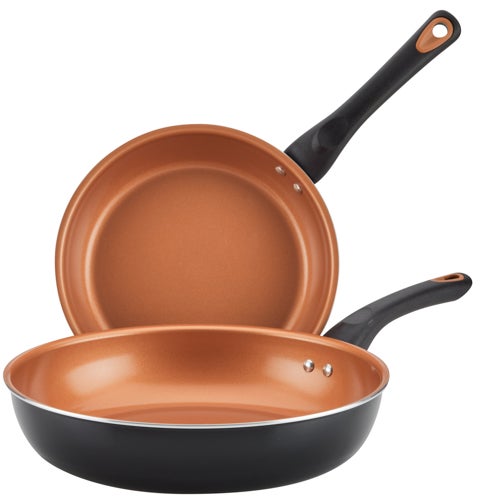 2pc Glide Copper Ceramic Nonstick Frying Pan Set