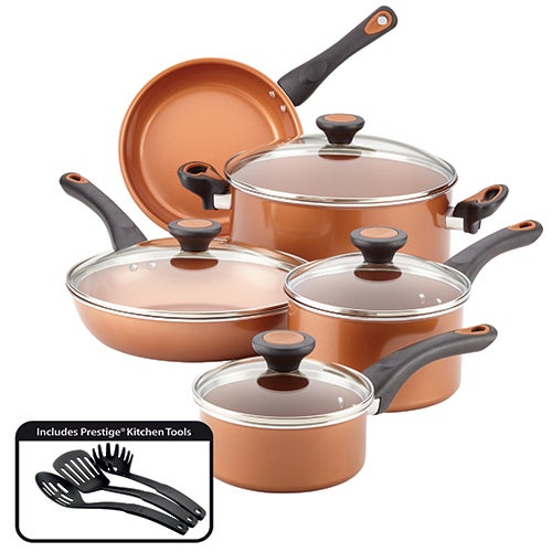 Glide 12pc Nonstick Aluminum Cookware, Copper