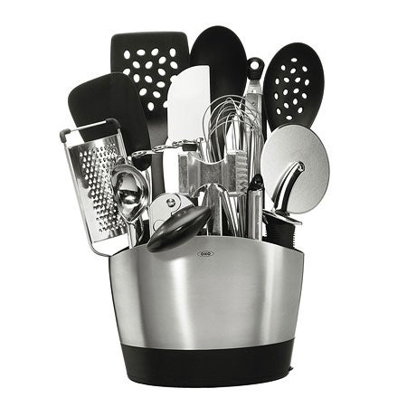 OXO Good Grips 15-Piece Everyday Kitchen Utensil Set, Silver