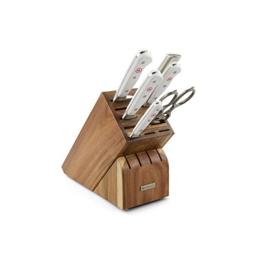 Classic 7pc Knife Block Set, White