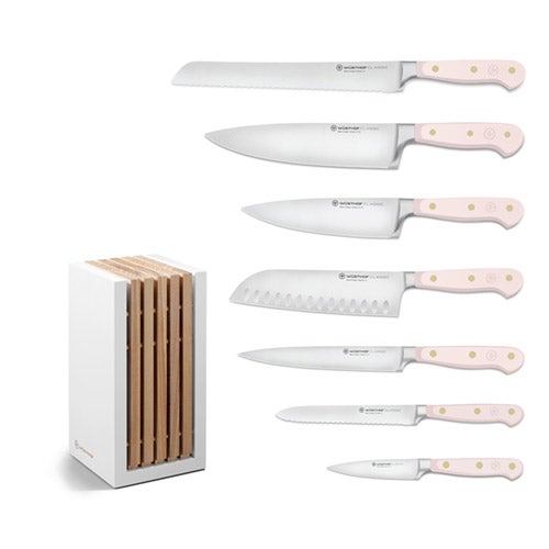 Classic 8pc Designer Knife Block Set, Pink Himalayan Salt