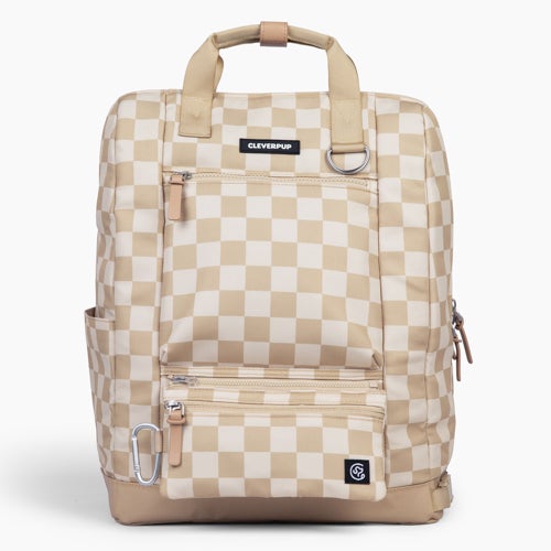 Porter Dog Gear Backpack, Tan Checkerboard