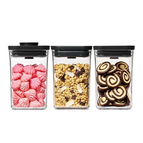 Good Grips 3pc Square POP Container Set, Matte Black