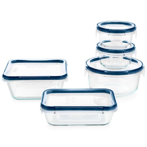 FreshLock Plus 10pc Glass Storage Set w/ Microban