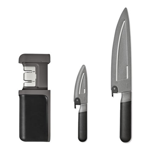 3pc Knife & Sharpener Set