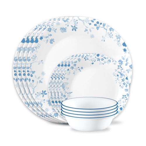 12pc Glass Dinnerware Set, Garden Song