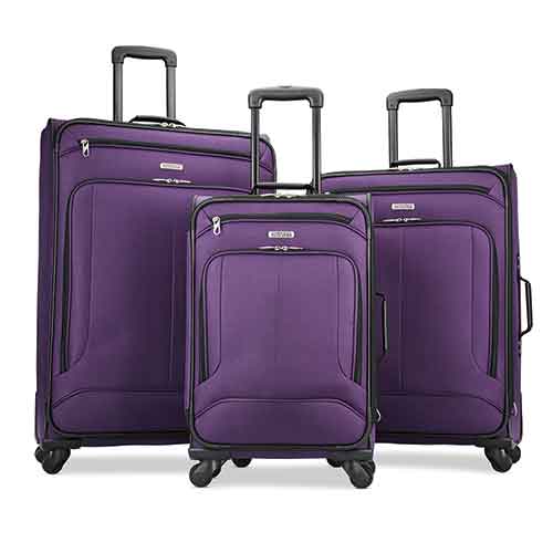 POP Max 3pc Softside Spinner Set, Purple | Power Sales