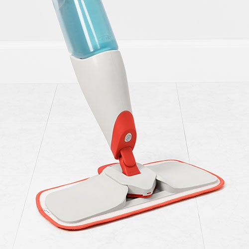Microfiber Spray Mop with Slide-Out Scrubber