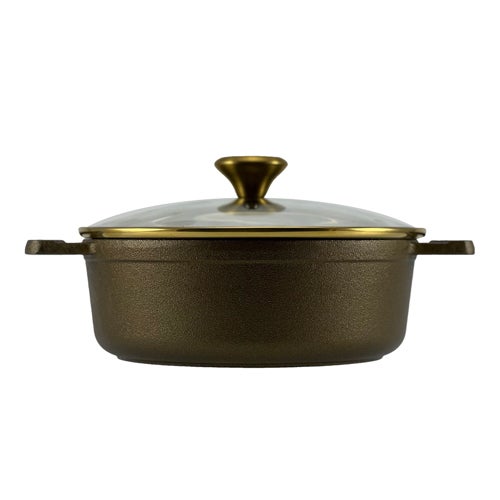 2qt Refined Collection Cast Iron Dutch Oven Saucepan w/ Glass Lid