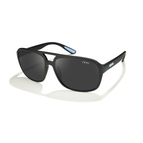Rangely Polarized Oval Sunglasses, Matte Black w/ Dark Gray Lens