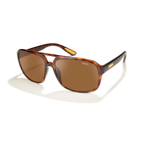Rangely Polarized Oval Sunglasses, Glass Havana w/ Copper Lens