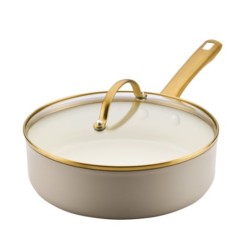 3qt Forged Induction Ceramic Saute Pan w/ Lid, Taupe