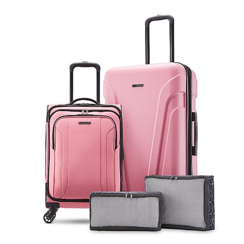 Troupe Duo 4pc Hardside/Softside Travel System, Pink Lemonade