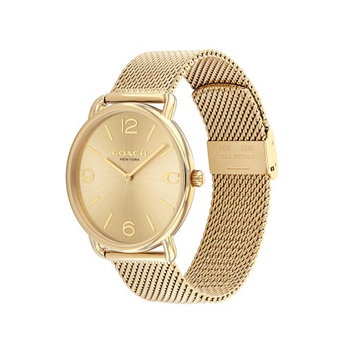 Men's Elliot Gold-Tone Stainless Steel Mesh Watch, Gold Dial