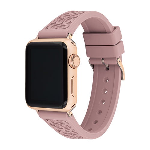 Blush Rubber Apple Watch Strap w/ "C" Logos, 38mm & 40mm