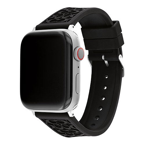 Black Rubber Apple Watch Strap w/ "C" Logos, 42mm & 44mm